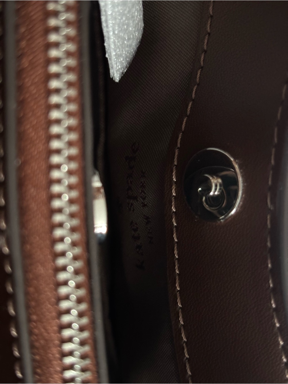 kate spade New York Brown Dumpling Croc Suede Top-Handle Satchel Bag - Picture 5 of 12
